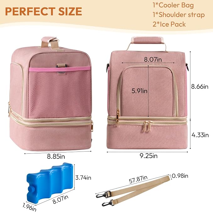 NCVI Breast Pump Bag, Double Layer Removable Pump Bag - Image 8