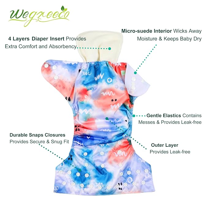 wegreeco Cloth Diapers 6 Pack - Image 6