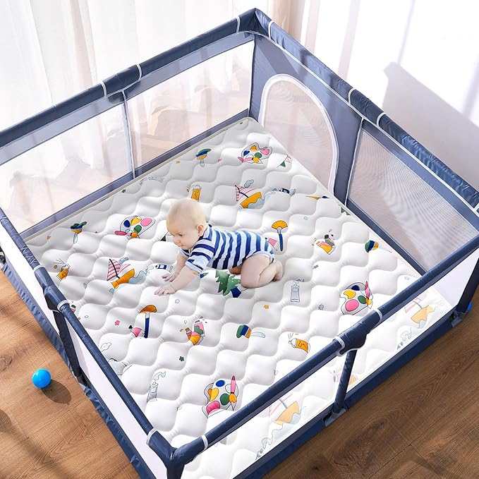 High-Density Foam Baby Play Mat, 47x47 Inches Thicken One-Piece Comfortable and - Image 4