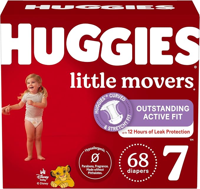 Huggies Size 7 Diapers, Little Movers Baby Diapers, Size 7, Packaging May Vary by Huggies%C2%AE