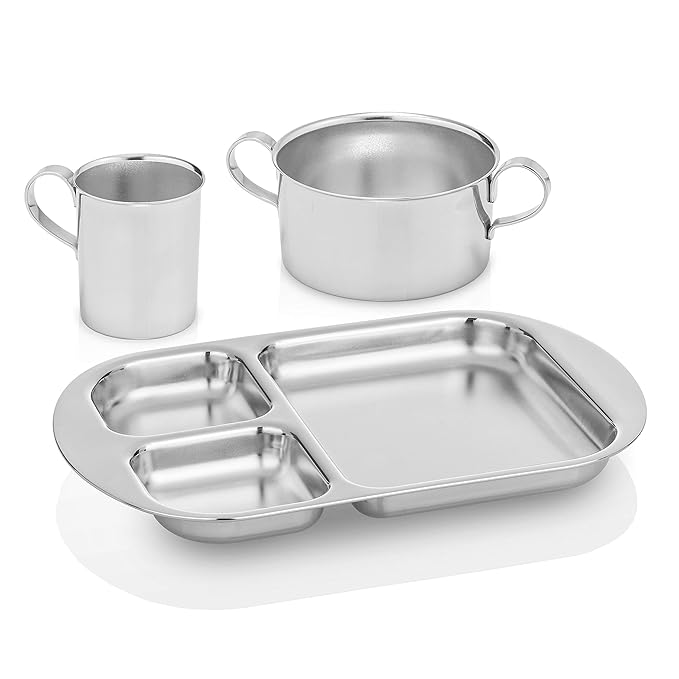 Children's Premium Stainless Steel Dinnerware Set | 1 Bowl by Kiddobloomchildrensproductstoinspirehope