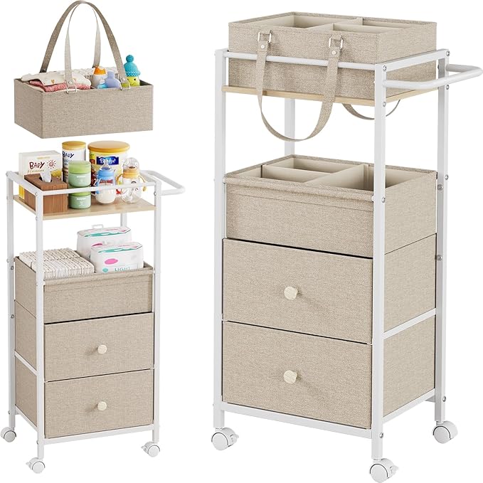 Baby Diaper Caddy Organizer Cart by HomeOrganizersandStorage