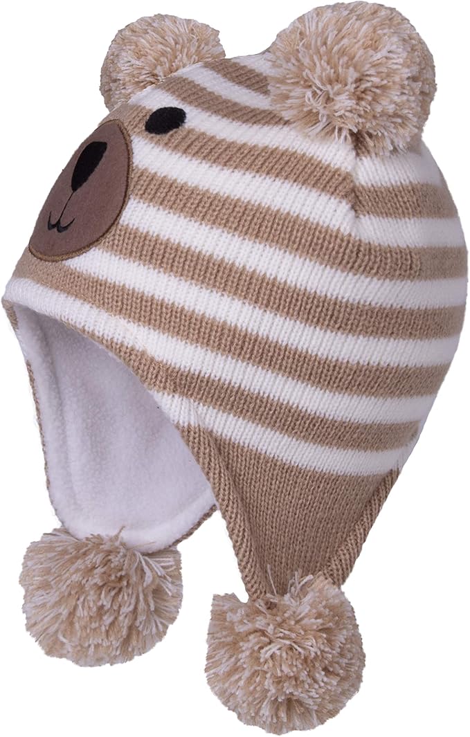 LANGZHEN Toddler Kids Infant Winter Hat, Earflap Knit Warm Cap Fleece Lined - Image 2