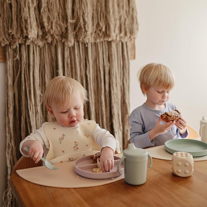 mushie Silicone Baby Bib | Adjustable Fit Waterproof Bibs - Image 5