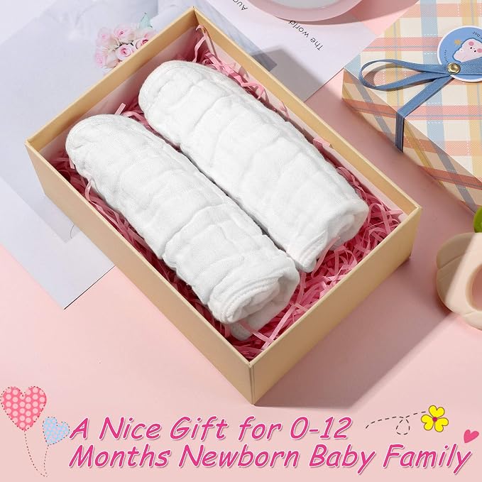 Tatuo 10 Pcs White Muslin Baby Bibs - Image 4