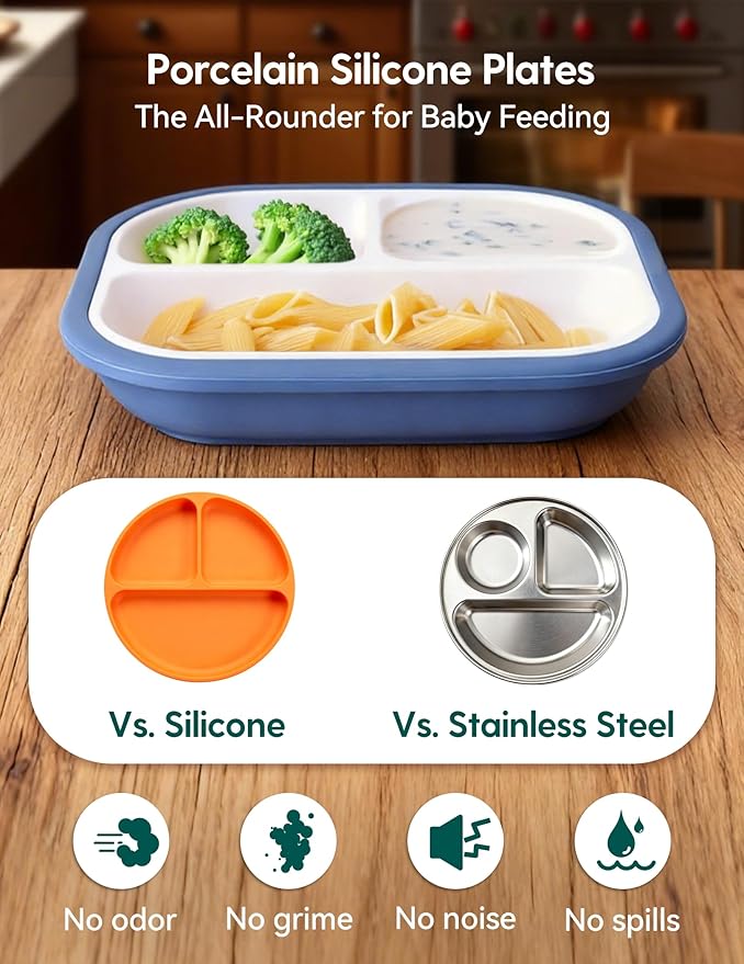 BABELIO 8'' Toddler Porcelain Plates - Image 3
