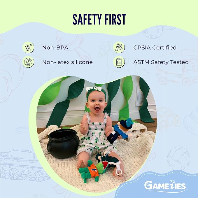 Gamezies Baby Boy and Girl Silicone Longhorn Plush Pacifier - Image 4