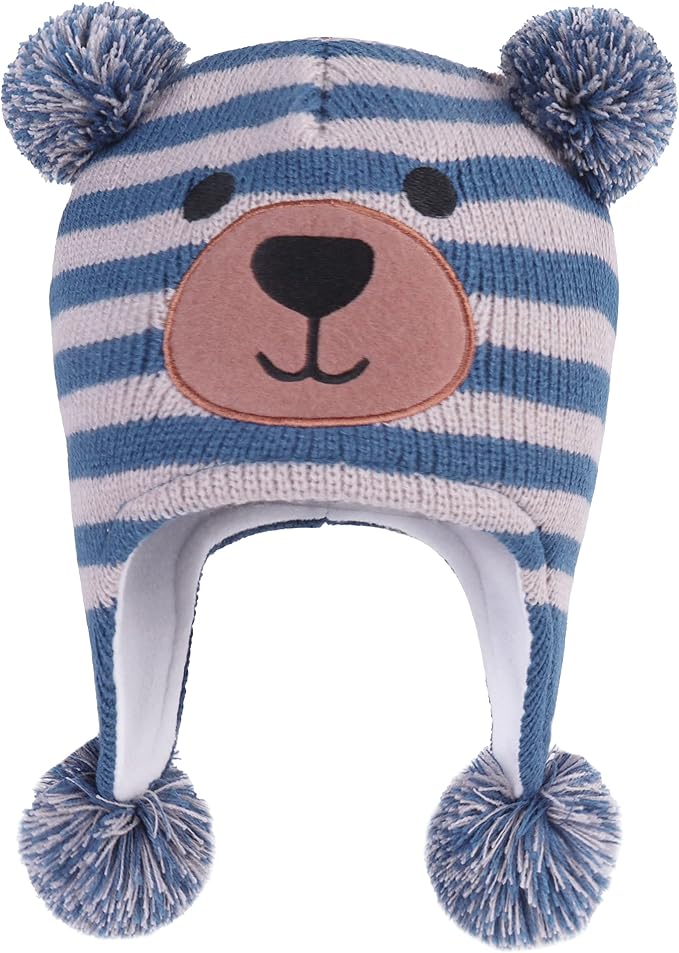 LANGZHEN Toddler Kids Infant Winter Hat, Earflap Knit Warm Cap Fleece Lined by LANGZHEN
