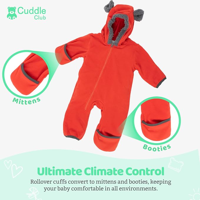 Cuddle Club Fleece Baby Bunting Bodysuit - Image 3