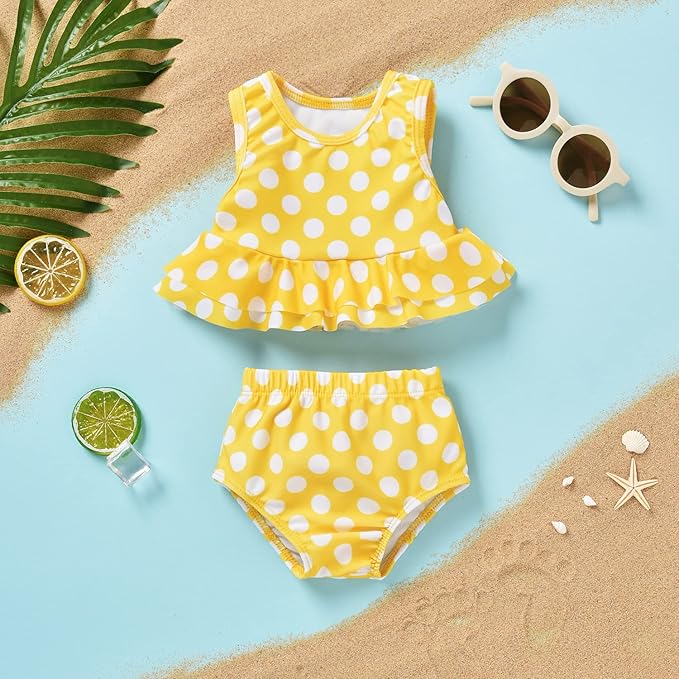 Aalizzwell Toddler Baby Girl Bathing Suit Two Piece Swimsuit Bikini Beach Wear - Image 2