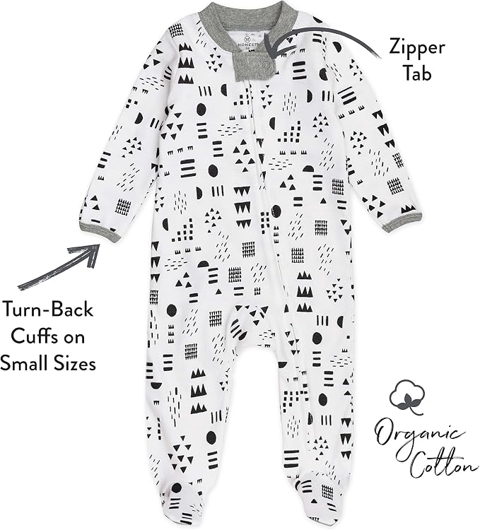HonestBaby Baby Sleep N' Play One-Piece Zip-Front Footed Organic Cotton Pajama - Image 4