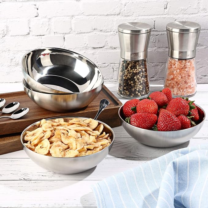 Stainless Steel Bowls for Kids, 18/8 Stainless Steel Toddler Bowl, Durable & - Image 4