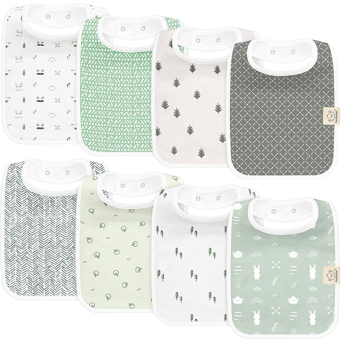 KeaBabies 8-Pack Organic Baby Bibs by KeaBabies