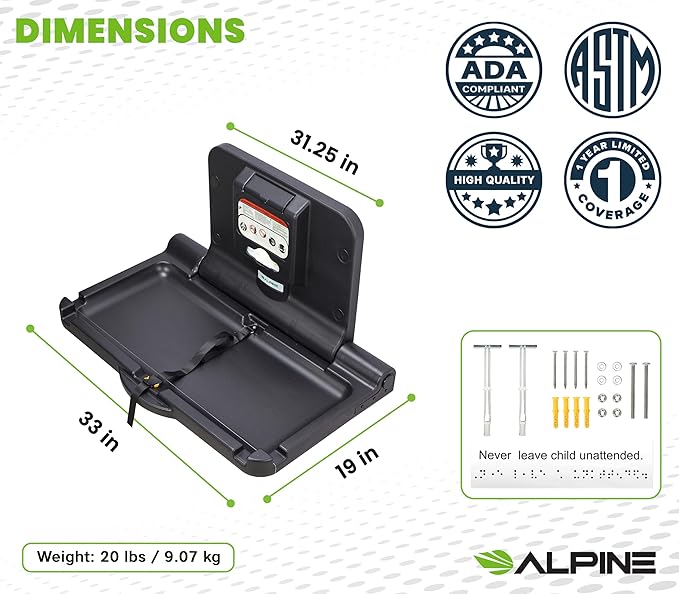 Alpine Wall Mounted Baby Changing Station - Image 2