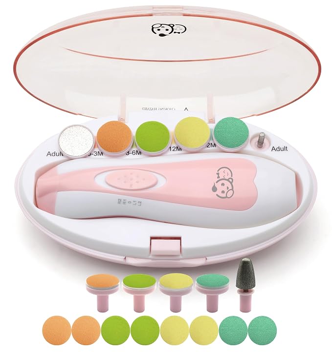 Baby Nail Trimmer 21 in 1, Usage Labeled Case & 13 Extra Replacement Tools by Royal+Angels