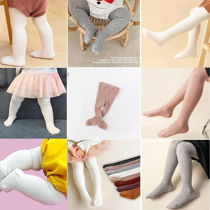 CECORC Baby Girls Tights Toddler Cable Knit Leggings Thick Cotton Infant - Image 5