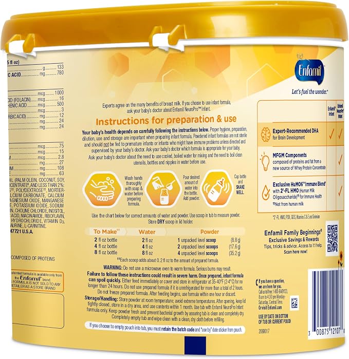 Enfamil NeuroPro Baby Formula, Milk-Based Infant Nutrition, MFGM* 5-Year Benefit - Image 11
