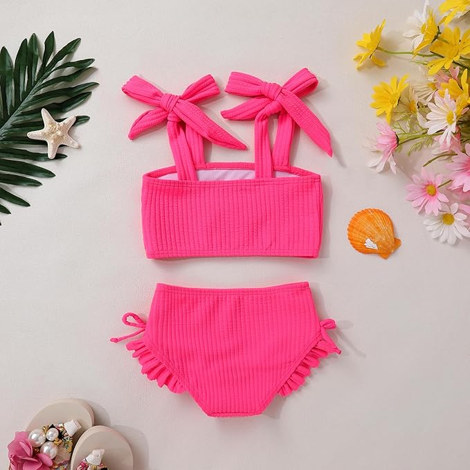 Toddler Swimsuit Girl Color Block Stripe Swimwear Baby Girl Summer Beach - Image 3