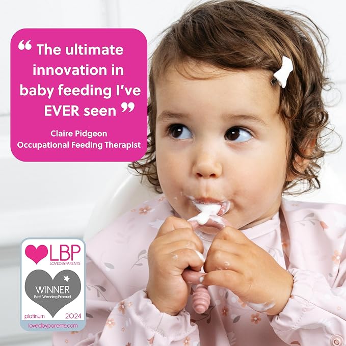 Bibado - Dippit Baby Spoon and Dipper, Blush - Soft, Chewable Dipper & Deep - Image 7