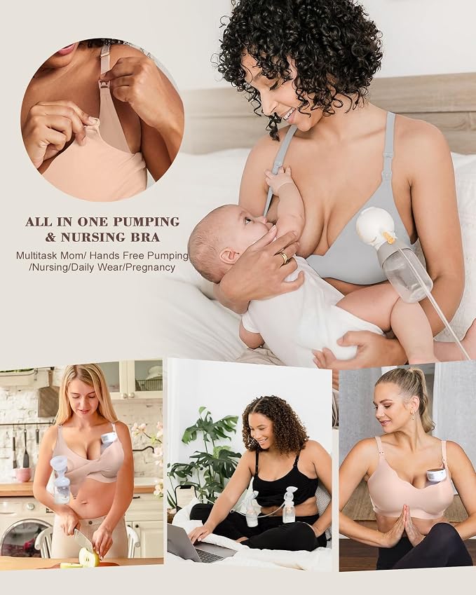 As Fairy Wireless Seamless Pumping Bra Hands Free Nursing Bra Wirefree Comfort - Image 6