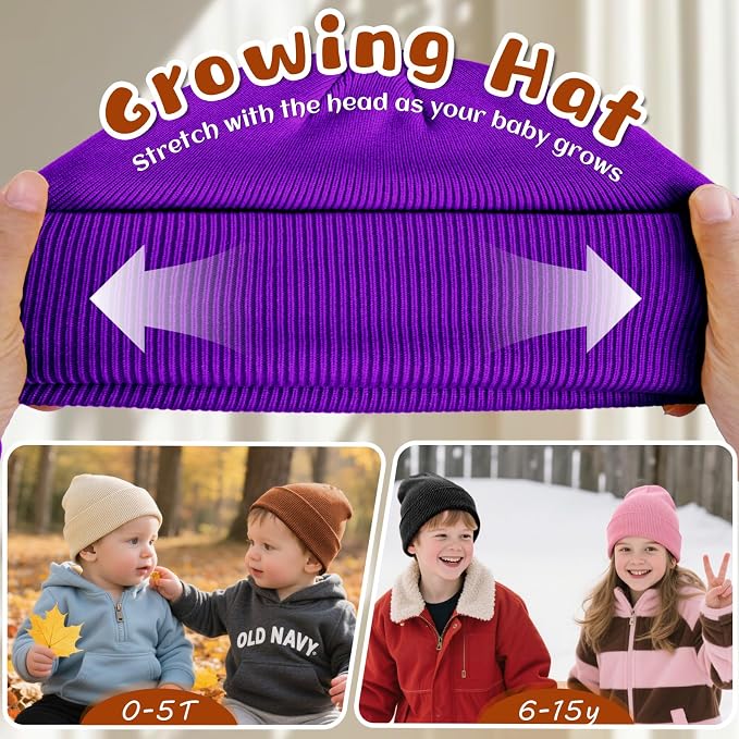 ZOORON Toddler Beanie Baby Boys Girls Beanies Kids Winter Hats Children Knit - Image 3