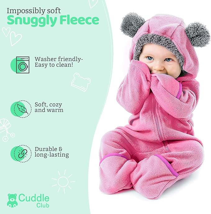 Cuddle Club Fleece Baby Bunting Bodysuit - Image 2