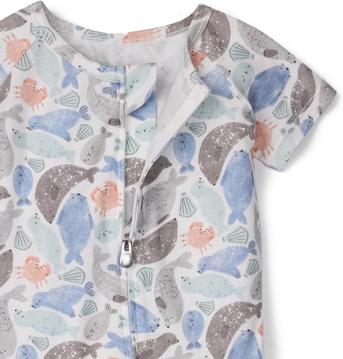 Loulou Lollipop Tencel Lyocell Short Sleeve Zipped Romper - Image 2