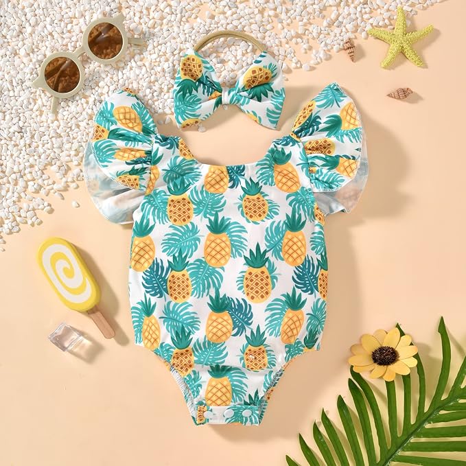 Toddler Girl Baby Ruffles Mermaid Fish Scale Swimsuit One Piece Swimwear - Image 8