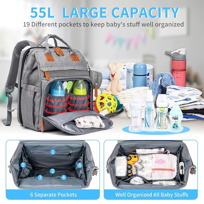 KABAQOO Diaper Bag Backpack - Image 2