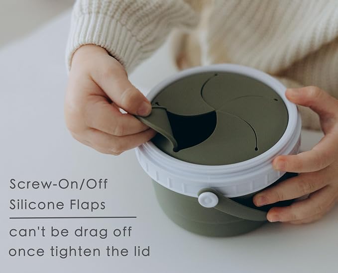 No Spill Silicone Toddler Snack Containers, Detachable Silicone Flap - Image 5