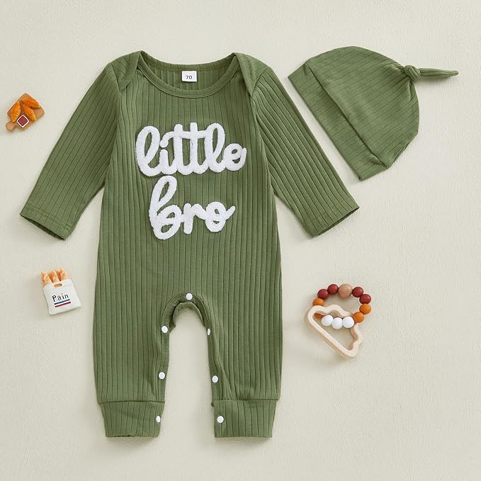 Fernvia Newborn Baby Boy Clothes Letters Print Bodysuit 3 6 9 12 18 Months Long - Image 2