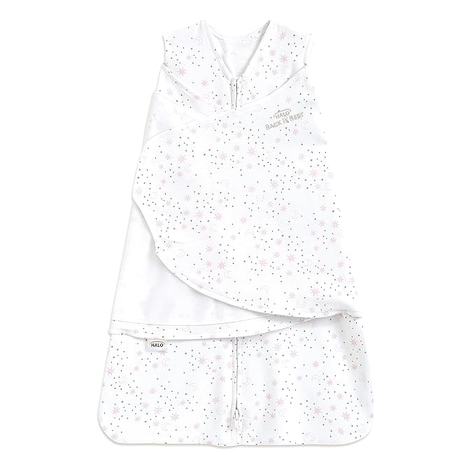 HALO 100% Cotton Sleepsack Swaddle, 3-Way Adjustable Wearable Blanket, TOG 1.5 by HALO