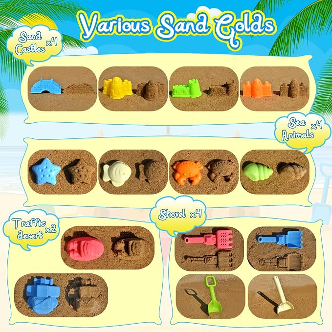 Collapsible Beach Sand Toys for Kids Toddlers, Travel Beach Toys - Image 5