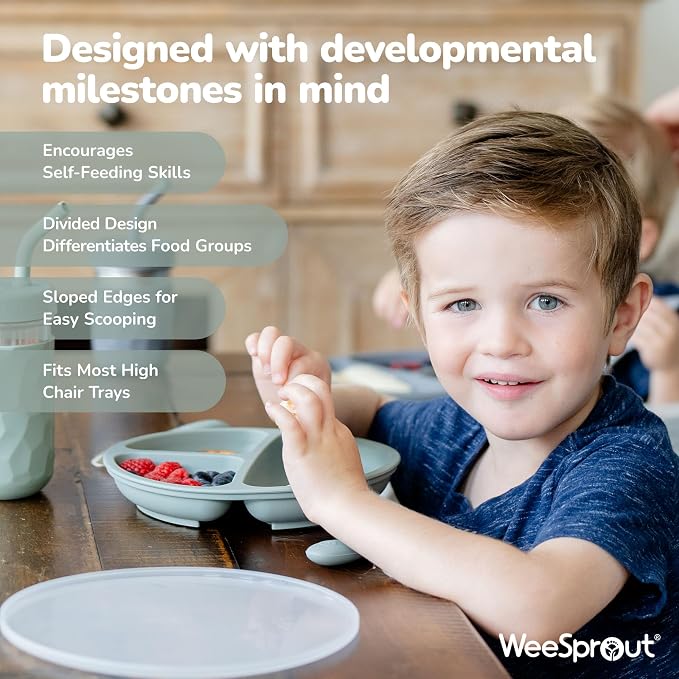 WeeSprout Silicone Plates with Lids - Image 3