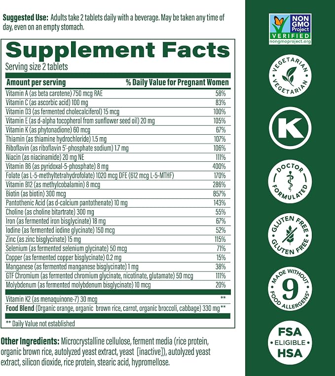 MegaFood Baby & Me 2 Prenatal Vitamin and Minerals - Image 3