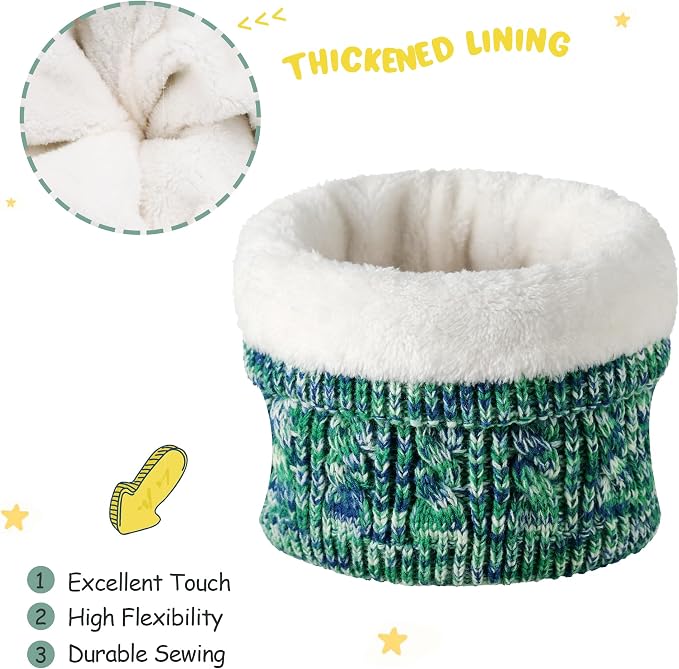 Kids Toddlers Winter Beanie Hats Gloves Neck Scarf Set Mittens Gifts - Image 3