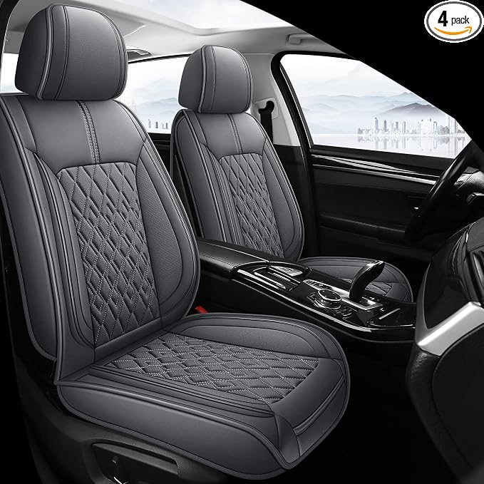 Pariitadin Leather Car Seat Covers Full Set, Waterproof Breathable Faux Leather by Pariitadin