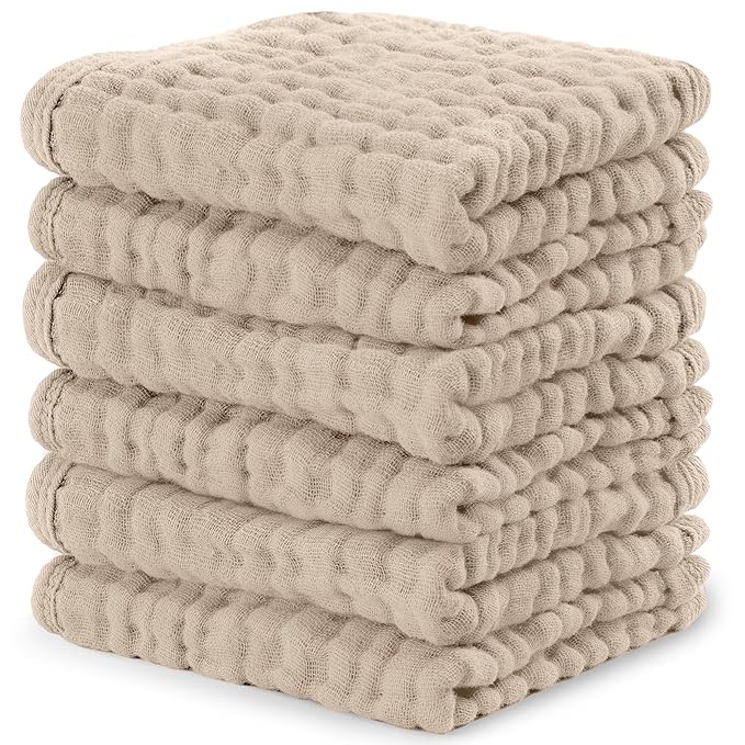 Comfy Cubs Muslin Baby Washcloths 6 Pack by ComfyCubs