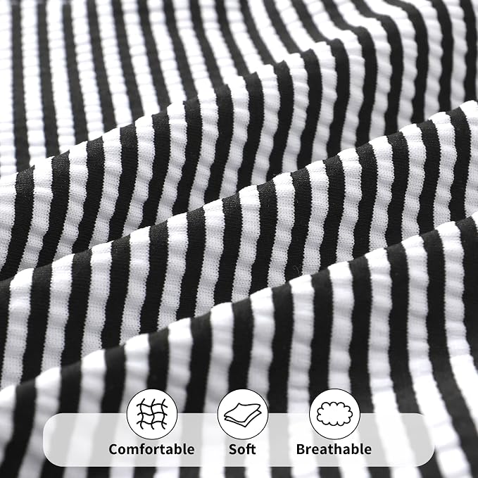 Happy Town Toddler Swimsuit Girl Solid Color Stripe One-Piece Baby Bathing Suits - Image 5