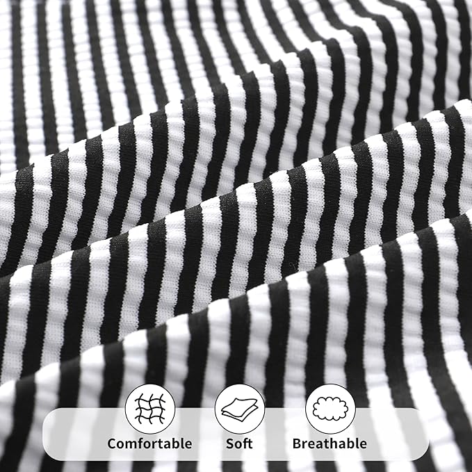 Happy Town Toddler Swimsuit Girl Solid Color Stripe One-Piece Baby Bathing Suits - Image 5