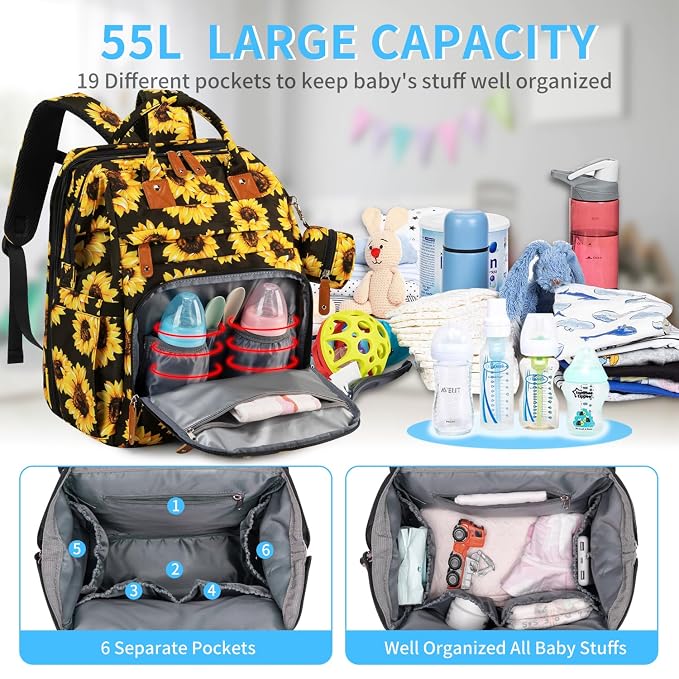 KABAQOO Diaper Bag Backpack - Image 2