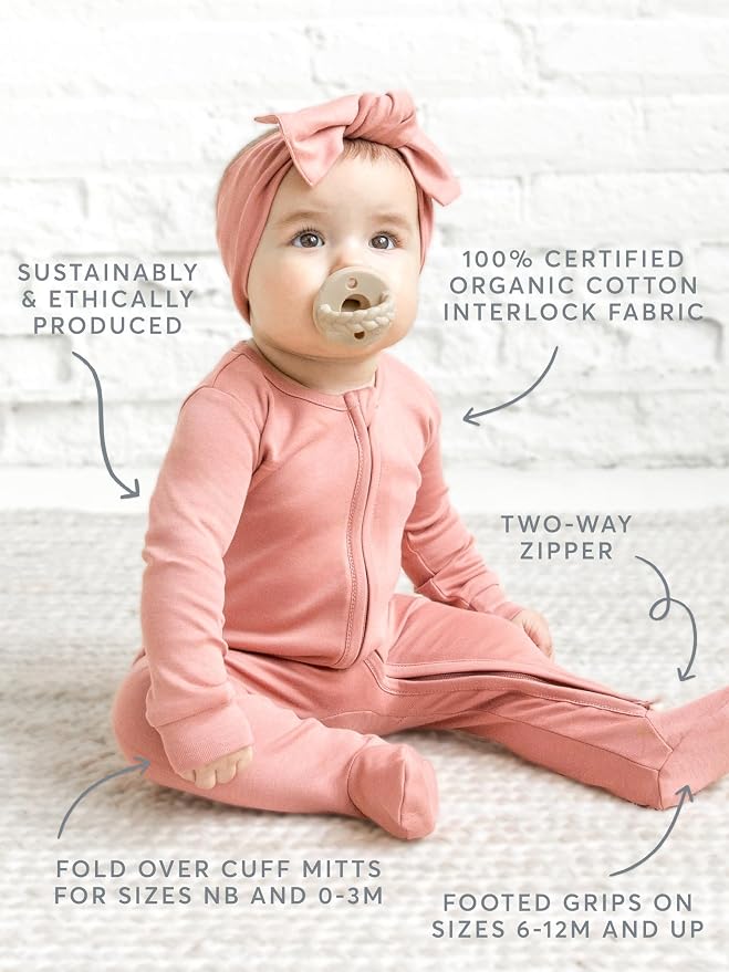 Colored Organics Baby Zip-Up Footed Sleeper - Image 3