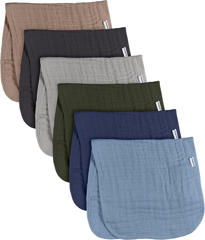 Gerber Baby Unisex Muslin Burp Cloths 6-Pack, Large Size 20" x 10" - Image 2