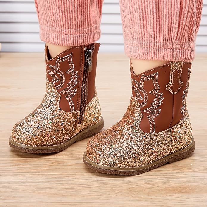 BMCiTYBM Baby Cowboy Cowgirl Boots Infant Western Shoes Boys Girls Round Toe - Image 2