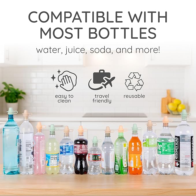 Original Water Bottle Topper for Toddlers – 100% Silicone Sippy Top Spout - Image 5