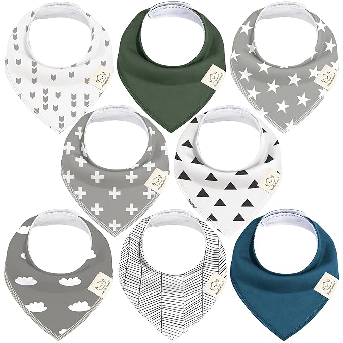 8-Pack Organic Baby Bandana Bibs by KeaBabies