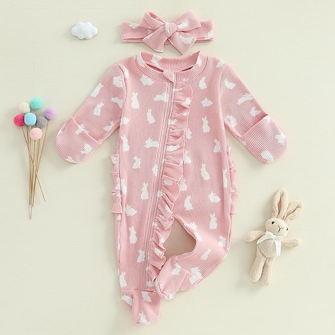 CIYCUIT Baby Girls Cactus Footies Newborn Zip Up Onesie Romper - Image 5