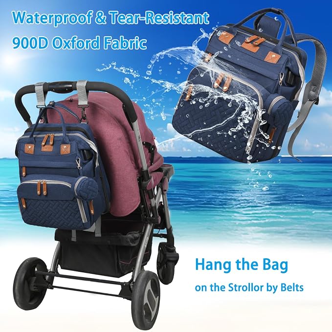 Jeryswet Baby Diaper Bags with Changing Station, Waterproof Large Capacity - Image 4