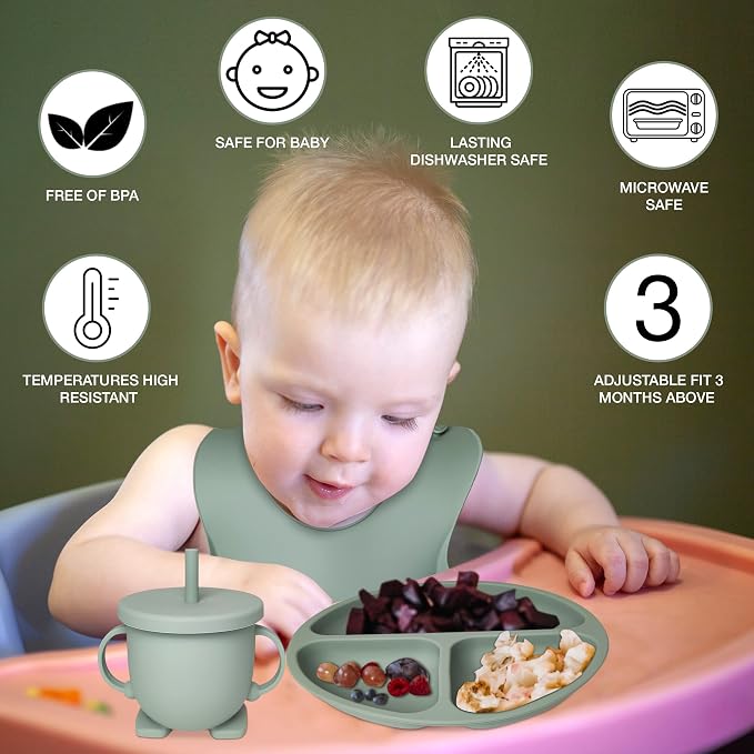 Baby Feeding Set 10-Piece | Baby Led Weaning Utensils Set Includes Suction Bowl - Image 4