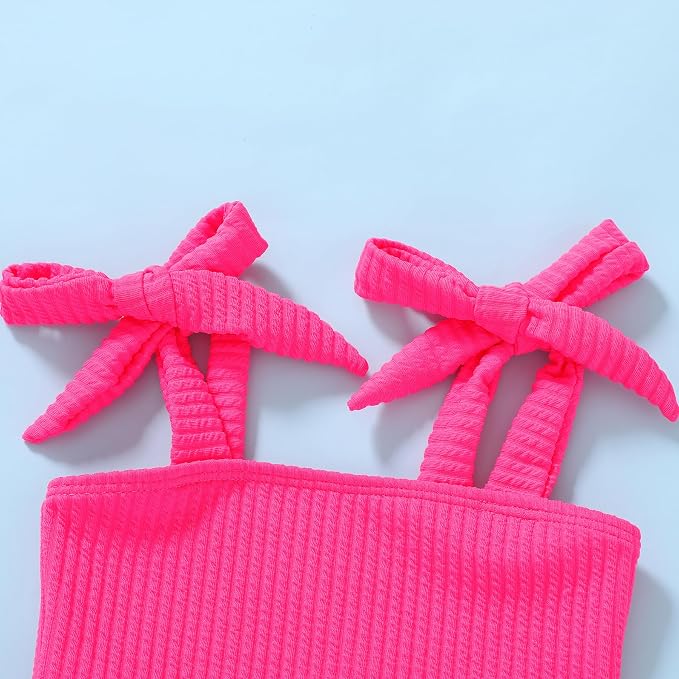 YOUNGER TREE Toddler Girls Two Pieces Swimsuit Color Block Stripe Swimwear - Image 4
